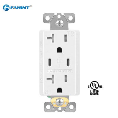 China American Standard Easy Installation FTR20DC 4.2a Quick Charger USB Outlets Wall Electrical Usb Receptacle UI for sale