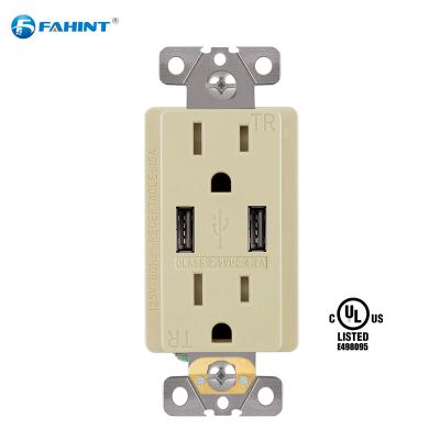 China Easy Installation FTR15-4.2a American Standard Super Quality 120v Plug Outlet With USB for sale