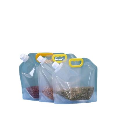 China Barrier Shopping 5lt Transparent Spout Packaging Bag With Handle for sale