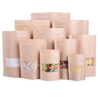 China Moisture Proof Kraft Paper Stand Up Pouch For Custom Printed Food Grade Kraft Paper Craft Stand Up Pouch for sale