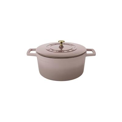 China Sustainable Kitchenware Cookware Set Enameled Cast Iron Round Porcelain Casserole Pots For Cooking for sale