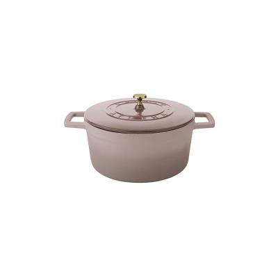 China Sustainable New Nordic Design Home Use Luxury Heavy Duty Round Enamel Cast Iron Casserole Pot for sale