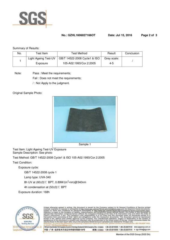 Ageing Test - UV Exposure - Xleisure Limited