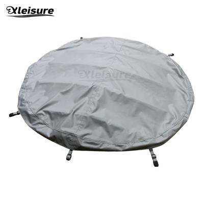 China New Type roll-up round spa cover save space grey spa rolling cover Oxford Cloth hot tub cover à venda