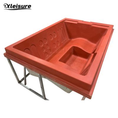 Cina customizable spacious 6-person party spa mold with classic design rectangular fiberglass FRP spa pool mould bathtub moul in vendita