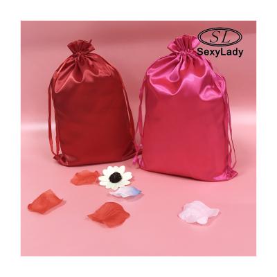 China Factory Buying Cheap Wholesale Custom Silk Drawstring Satin Bags For Hair Packaging Bags Hair Extension Packaging for sale