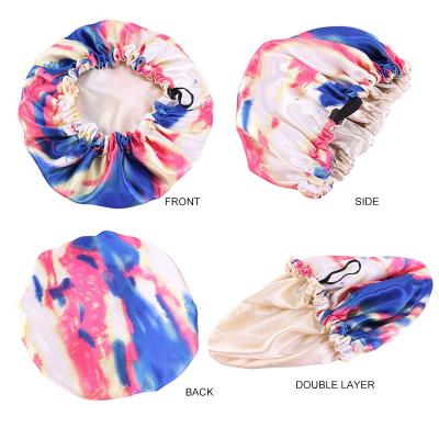 China Custom Made African Designer MOM Hats New Arrival Tie Dye Baseball Dobby Low Price Silk Satin Cowls for sale