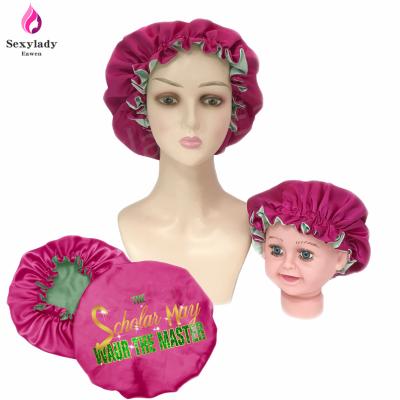 China Mommy and me satin bonnets and durags designer character factory price custom logo bonnets hair bonnets for sale