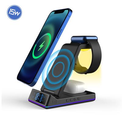 China Smart Match 15W Fast Charging 3 in 1 Wireless Charger Phone Wireless Charger for sale