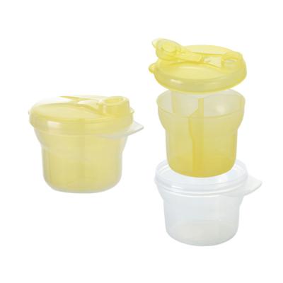 China BPA Free Baby Accessories Portable Baby Milk Powder Container Baby Food Storage Plastic Cup With Rotating Lid for sale