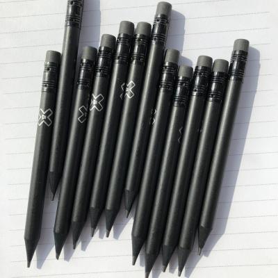 China office & School Pencil Personalized Wood HB Mini Golf Graphite Pencil With Eraser, Custom Logo Black Wood Pencils With Crown For Kids And Adults. for sale