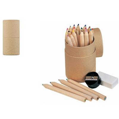 China Drawinig Wholesale 36 Colors Customized Wood Mini Short Color Logo Pencil With Eraser Sharpener for sale