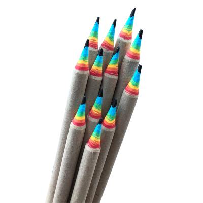 China office & School pencil personalized rainbow newpaper pencils for sale