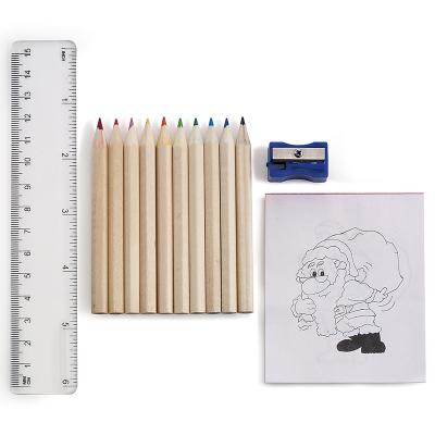 China Drawing Writing Wholesale Color Pencil Set With Sharpener Paper Ruler For School Supplies for sale