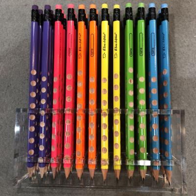 China office & School Pencil Customize Color Logo Hole Graphite Pencil Pencil For Kids, Packing Bulk Kid's Grip Orthodontic Groove Slim Pencil for sale