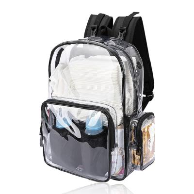 China Custom Factory Travel PVC Backpack Baby Diaper Bag Clear Diaper Bags for sale