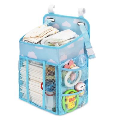 China Water Resistant Hanging Crib Organizer Bag Caddy Storage Bag With Mesh Pocket for sale