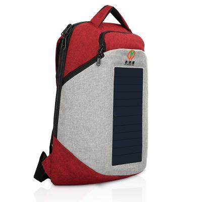 China Factory Custom Solar Panel Waterproof And Anti-theft Laptop Backpack With Solar Charger USB Backpack for sale