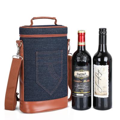 China Waterproof 600D Polyester Wine Carrier Tote Bag Picnic Cooler Bag for sale