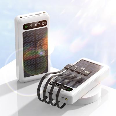 China Custom Logo Mobile Phone Fast Charging Support Charging Treasure Waterproof Solar Power Bank 40000mah With 4 Charging for sale