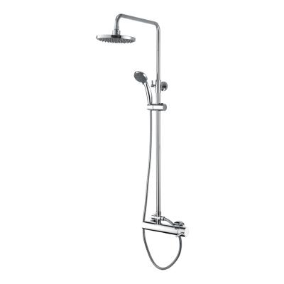 China High Quality Wall Mounted Thermostatic Rain And Cold Bathroom Shower Set Hot Water Free Slide Bar for sale