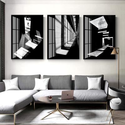 China Modern Nordic Black Living Room Style Industrial Murals Lights Extension Luxury Hanging Wall Painting for sale