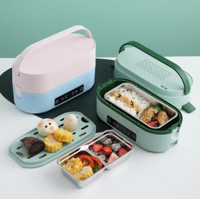 China 220V Sustainable 2 in 1 Food Grade Stainless Steel Double Layer Electric Food Bowl Heater for sale