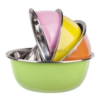 China Disposable Stainless Steel Mixing Bowl With Color for sale