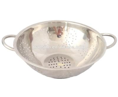 China 28 30cm Stainless Steel Fruit Colander Sustainable Fruit Strainer for sale