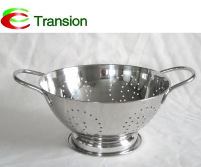 China High Quality Sustainable 22cm 24cm Stainless Steel Fruit Colander for sale