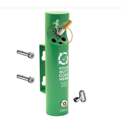 China Morden Green Color Wall Mounted Cigarette Butt Receptacle For Outdoor for sale