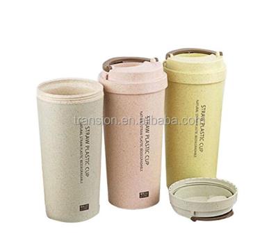 China 500ml Function Wheat Straw Cup Coffee Travel Mugs BPA Free Sports Water Bottle Cup With Lid For Tea, Coffee, Milk With Non Slip for sale