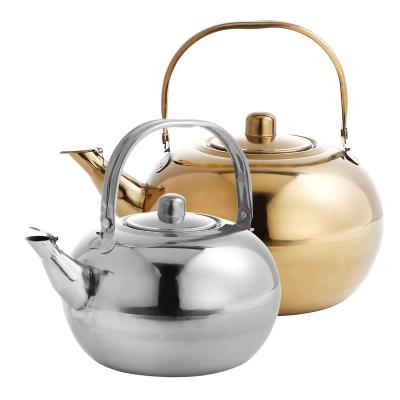 China Sustainable Non Magnetic Gold Plated Teapot Water Kettle Stainless Steel for sale