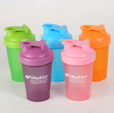 China Viable Customization BPA Free Plastic 400ml Protein Powder Water Shaker Bottle for sale