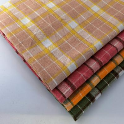 China Children's Garments Korean Style Yarn Dyed Plaid Polyester Cotton Check Shirt Fabric for sale