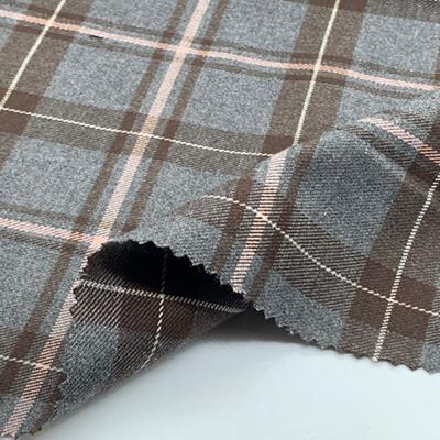 China 260GSM Polyester Fabric TR Medium Thickness Plaid Shirt for Autumn Winter 145cm Wide for sale