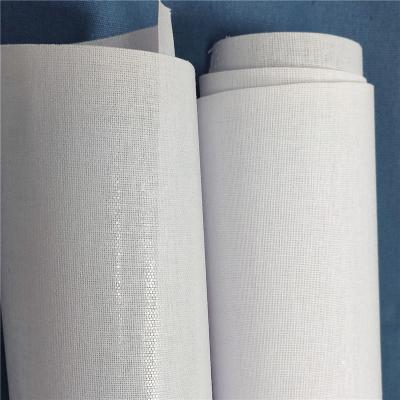 China Double Buckram Materials Woven Dot Black Polyester Fusing Interlining Elastic Kicking Fabric for sale