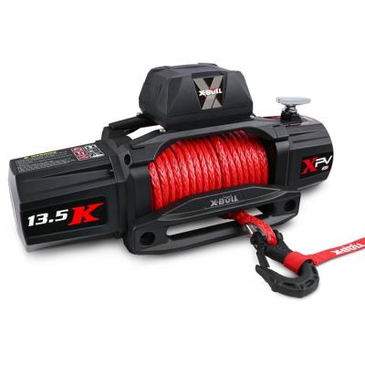 China Special Hot Selling Waterproof Offroad Winch Black Electric Truck Winch Kit Steel Cable 13500 Pounds for sale