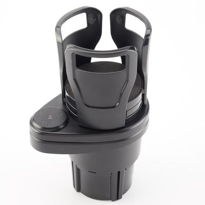 China Mobile 2 in 1 Slip-proof Cup Vehicle Mounted 360 Degree Rotating Dual Water Car Cup Holder Houder Auto Accessory Dual for sale