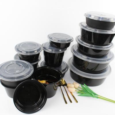 China Sustainable Round Food Storage Container Microwave Deli Disposable Plastic Food Storage Container With Lid for sale