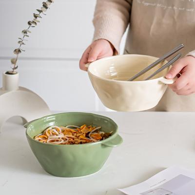 China 8 Inch Viable Cute Ceramic Noodle Bowl Dessert Salad Bowl Rice Bowls Wholesale for sale