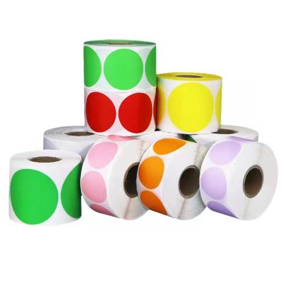 China Guangzhou factory direct sale low price Nice quality waterproof custom label sticker color adhesive circular paper sticker for sale