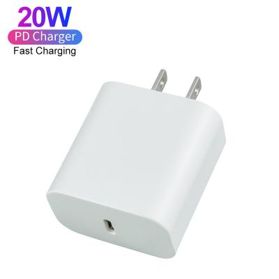 China Cell Phone ETL CE FCC Certified PD 20W USB Wall Cube Fast Charger Adapter Type C Charger 20W For Apple iPhone 12 13 for sale