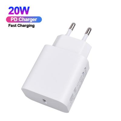 China High Quality Power Adapter USB Cell Phone CE Palladium 20W Plug EU/USA Type C USB Wall Charger For Apple iPhone 12 Mobile Phone Charger for sale