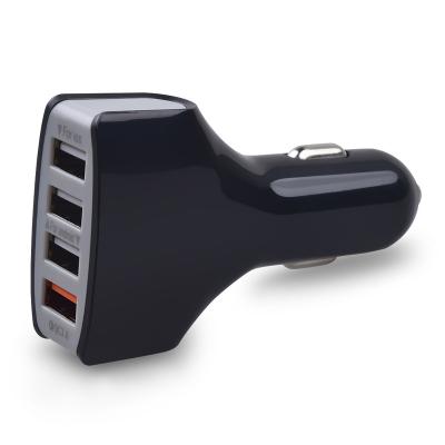 China QC3.0 Cell Phone Car Charger 4usb Charging 4 Ports Car Charger Adapter Usb Interface Fast Fast Car Charger for sale