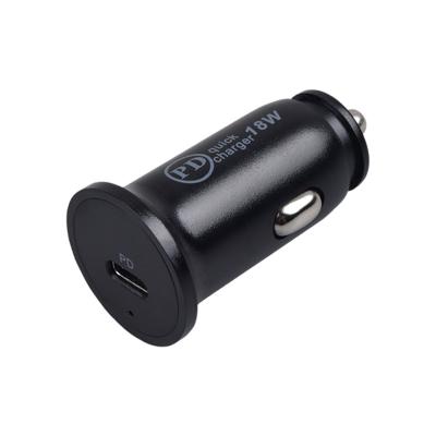 China Mobile Phone 18W USB-C Car Charger PD QC 3.0 Fast Charging Fast Charging Type C USB Car PD Charger For iPhone 11 12 Xiaomi MI for sale