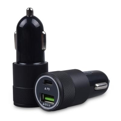 China Mobile Phone 18W Usb Port Palladium QC3.0 Car Phone Charger Dual USB Fast Charging Type C Car Charger For Mobile Phones for sale