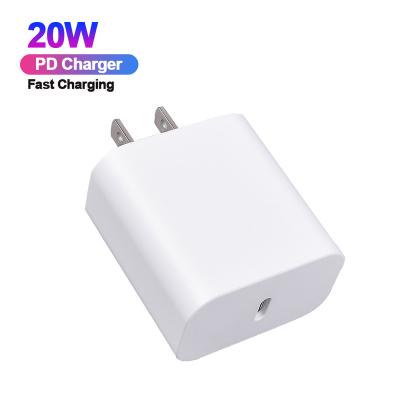 China Mobile Phone PD 20W Charger Power Adapter Fast USB Type-C PD 20W Wall Charger USB Type-C For iPhone 12 13 For iPad for sale