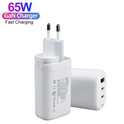 China C C 65W GAN Quick Charger Travel Wall USB Mobile Fast Charger EU US UK Plug Cell Phone Fast Tablet Phone for iPhone 12 for sale