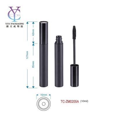 China 10ml Cosmetic Custom Mascara Tube Container Plastic Round Eyelash Tube Packaging With Brush for sale